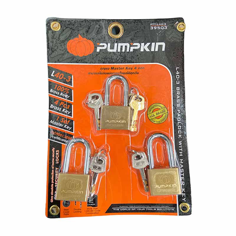 กุญแจมาสเตอร์คีย์ PUMPKIN PTT-L40-3 (คอยาว 3ตัว/ชุด)